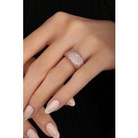 Mistik Silver Pembe Taşlı Kalıp Gümüş Yüzük