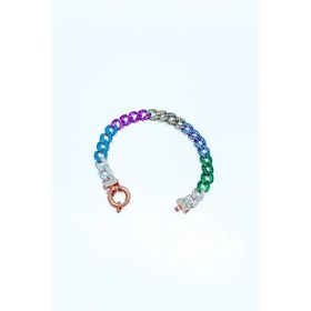 Mistik Silver Renkli Taşlı Gümüş Gurmet Bileklik