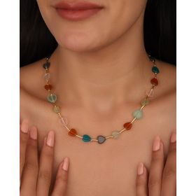 Mistik Silver Renkli Taşlı Kalp Gümüş Kolye