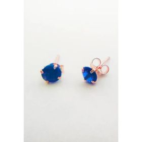 Mistik Silver Safir Rengi Taş Küçük Gümüş Küpe