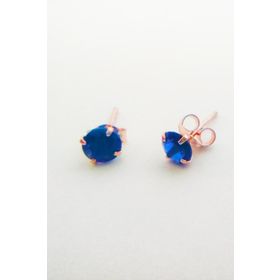 Mistik Silver Safir Rengi Taş Küçük Gümüş Küpe