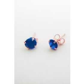 Mistik Silver Safir Rengi Taş Küçük Gümüş Küpe