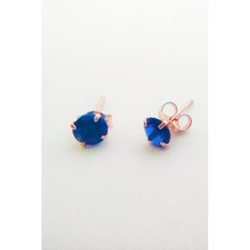 Mistik Silver Safir Rengi Taş Küçük Gümüş Küpe