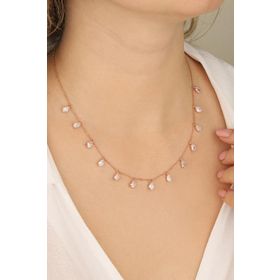 Mistik Silver Sallantılı Damla Taşlı Gümüş Kolye
