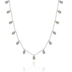 Mistik Silver Sallantılı Damla Taşlı Gümüş Kolye