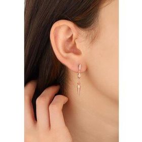 Mistik Silver Sallantılı Gümüş Çivi Küpe