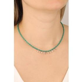 Mistik Silver Sallantılı Tifani Taşlı Gümüş Kolye