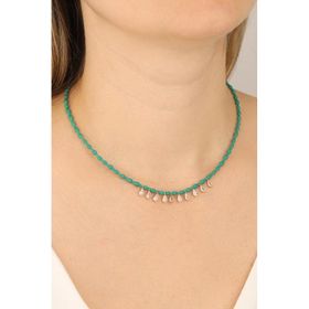 Mistik Silver Sallantılı Tifani Taşlı Gümüş Kolye