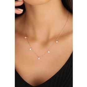 Mistik Silver Sallantılı Yıldızlı Gümüş Zincir Kolye