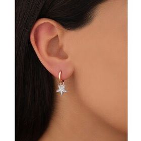 Mistik Silver Sallantılı Zirkon Taşlı Gümüş Yıldız Küpe