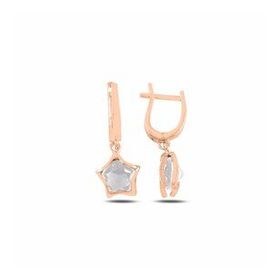 Mistik Silver Sallantılı Zirkon Taşlı Gümüş Yıldız Küpe