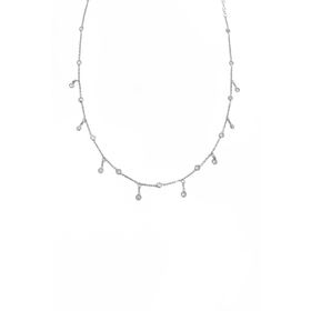 Mistik Silver Sarkık Tifani Taşlı Gümüş Choker Kolye