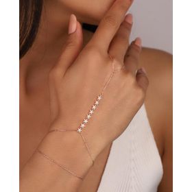 Mistik Silver Sıralı Yıldızlı Gümüş Şahmeran Bileklik