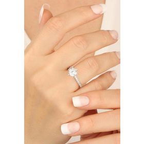 Mistik Silver Swarovski Taşlı Gümüş Nişan Yüzüğü