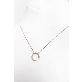 Mistik Silver Taşlı İçi Boş Halka Gümüş Kolye