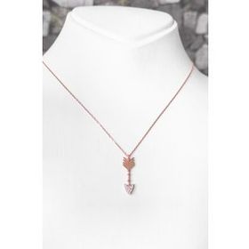 Mistik Silver Taşlı Ok Gümüş Kolye