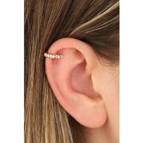 Mistik Silver Taşlı Oval Gümüş Kıkırdak Küpe