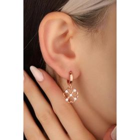Mistik Silver Taşlı Sallantılı Papatya Gümüş Küpe