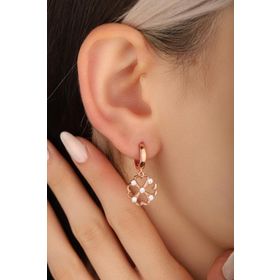 Mistik Silver Taşlı Sallantılı Papatya Gümüş Küpe