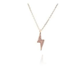 Mistik Silver Taşlı Şimşek Gümüş Kolye