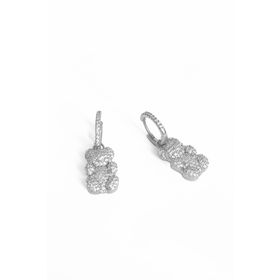 Mistik Silver Taşlı Teddy Ayıcık Gümüş Küpe