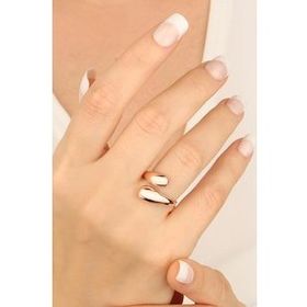 Mistik Silver Taşsız Gümüş Çift Topçuklu Kıvrımlı Yüzük