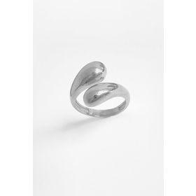 Mistik Silver Taşsız Gümüş Çift Topçuklu Kıvrımlı Yüzük