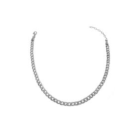 Mistik Silver Taşsız Gümüş Gurmet Zincir Model Choker Kolye
