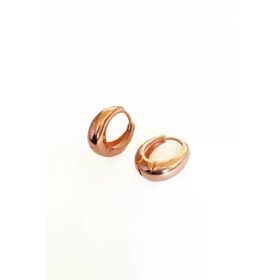Mistik Silver Taşsız Gümüş Oval Halka Küpe