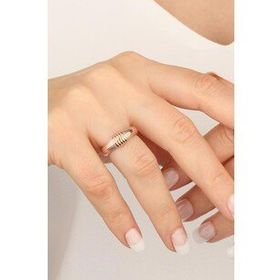 Mistik Silver Taşsız Gümüş Şeritli Yüzük