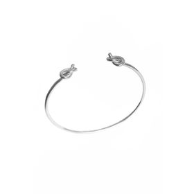 Mistik Silver Taşsız Kıvrımlı Gümüş Bilezik