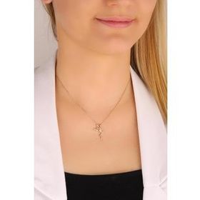 Mistik Silver Taşsız Melek Gümüş Kolye