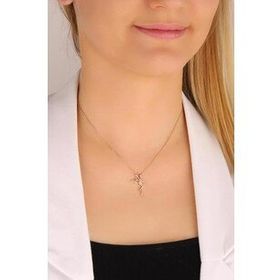 Mistik Silver Taşsız Melek Gümüş Kolye
