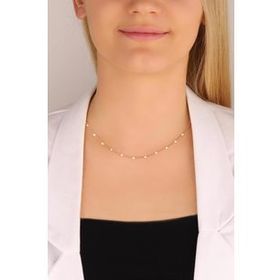 Mistik Silver Taşsız Zincir Gümüş Choker Kolye
