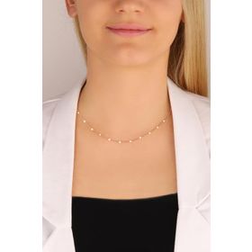 Mistik Silver Taşsız Zincir Gümüş Choker Kolye