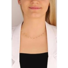 Mistik Silver Taşsız Zincir Gümüş Choker Kolye