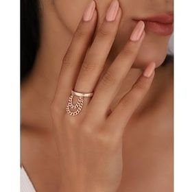 Mistik Silver Taşsız Zincirli Gümüş Yüzük
