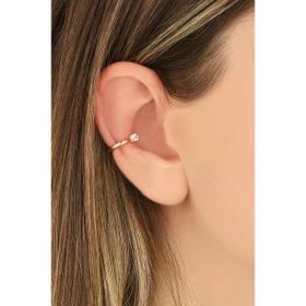 Mistik Silver Tek Taşlı Gümüş Earcuf Küpe