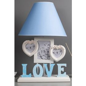 Misto Home Çerçeveli Love Mavi Abajur