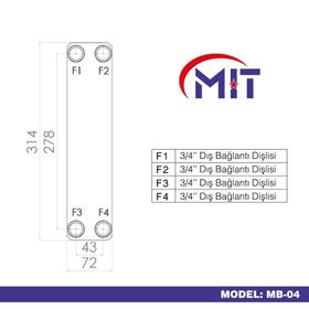 MIT MB-04 20 Plaka Lehimli Tip Plakalı Isı Eşanjör