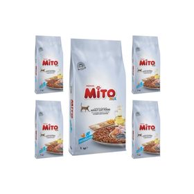 Mito 5 x 1 kg Adult Cat Tavuklu Balıklı Renkli Taneli Yetişkin Kedi Maması