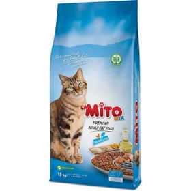 Mito Mix Tavuklu ve Balıklı Renkli Taneli Yetişkin 15 kg Kedi Maması