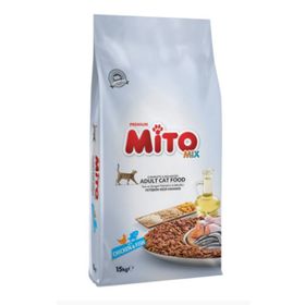 Mito Mix Tavuklu ve Balıklı Renkli Taneli Yetişkin 15 kg Kedi Maması