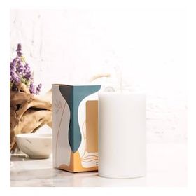 Mitr 12x7 cm Beyaz Silindir Mum