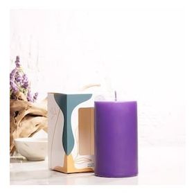 Mitr 12x7 cm Mor Silindir Mum