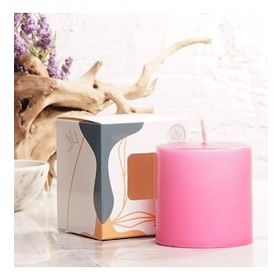Mitr 7x7 cm Pembe Silindir Mum