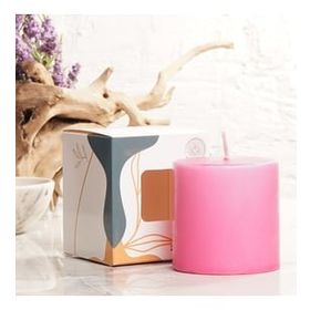 Mitr 7x7 cm Pembe Silindir Mum