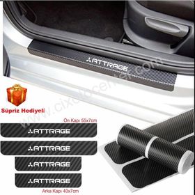 Mitsubishi Attrage 4 Adet Karbon Kapı Eşiği Sticker