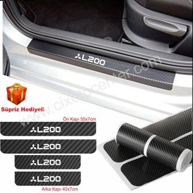 Mitsubishi L200 4 Adet Karbon Kapı Eşiği Sticker