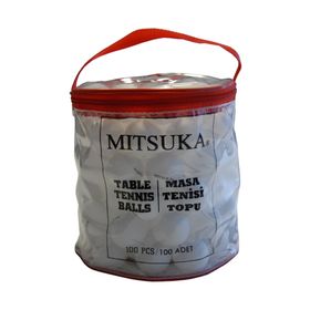 Mitsuka Çantalı Beyaz 100'lü Masa Tenis Topu
